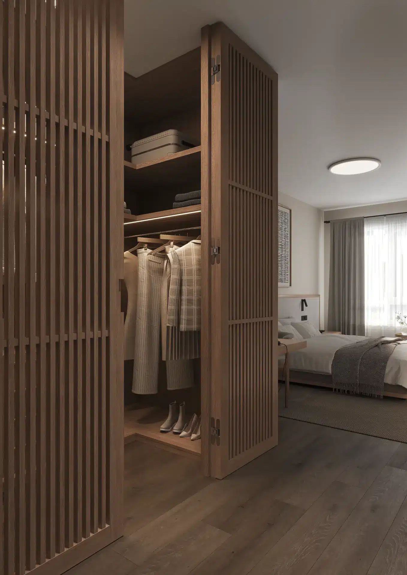 Galerija 24 Guļamistaba smilšu bēšā apdarē