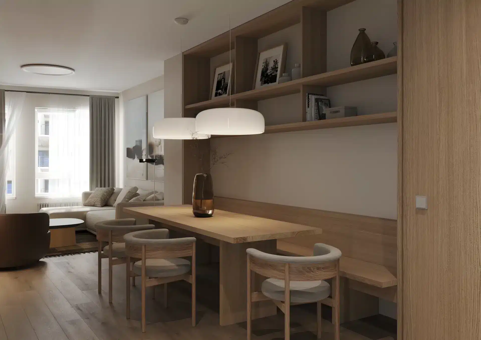 Galerija 31 Viesistaba smilšu bēšā apdarē